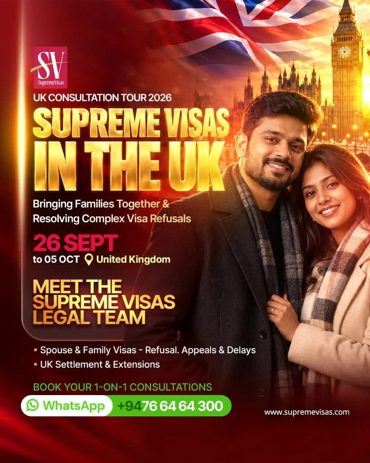 Supreme Visas Official Facebook Post - UK Tour 2026